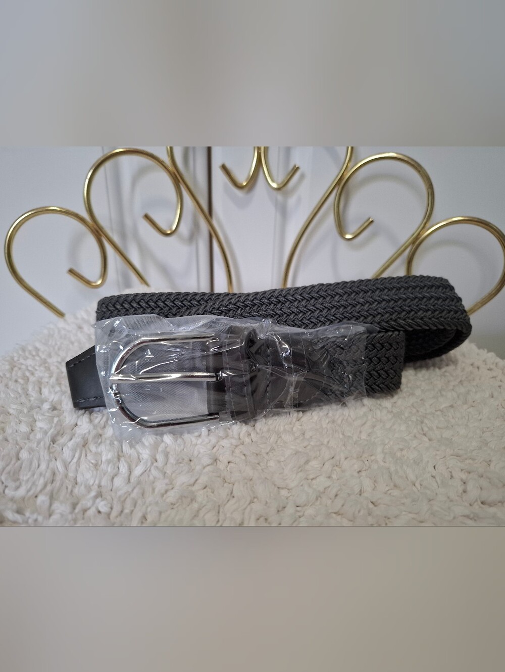 Braided Stretch Belt for Women - Gray